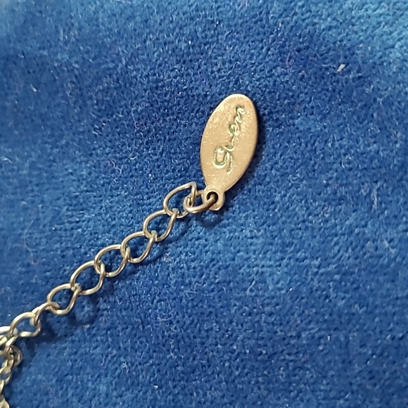 2/$12 Swan silvertone rhinestone and shell multi dangle necklace - Picture 3 of 6